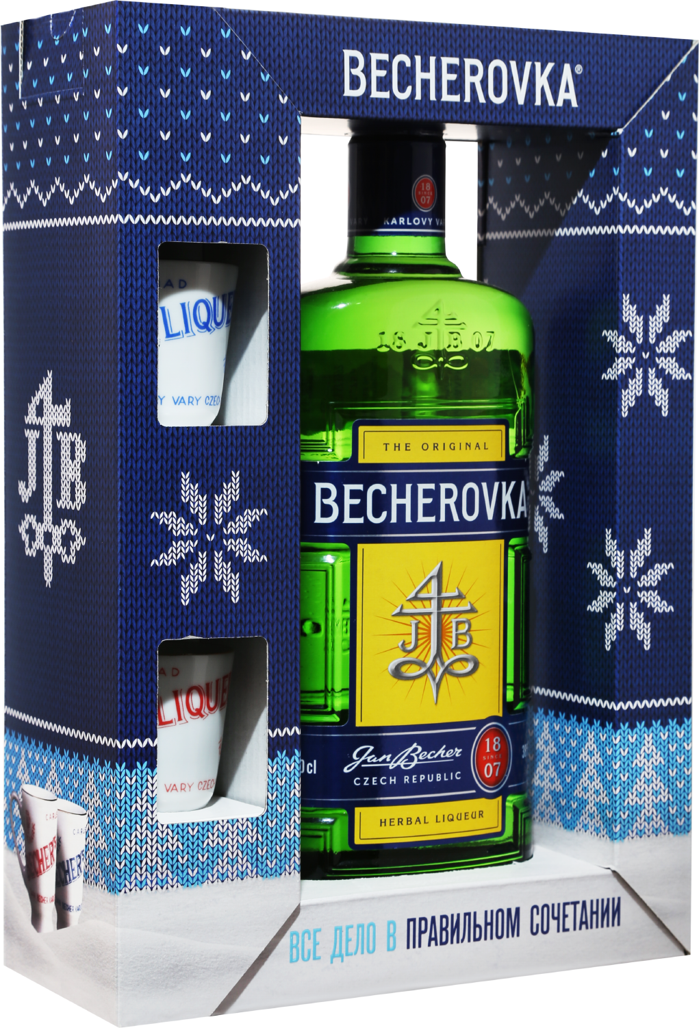 Бехеровка в подарочной упаковке с 2-мя чашками 0.7 л