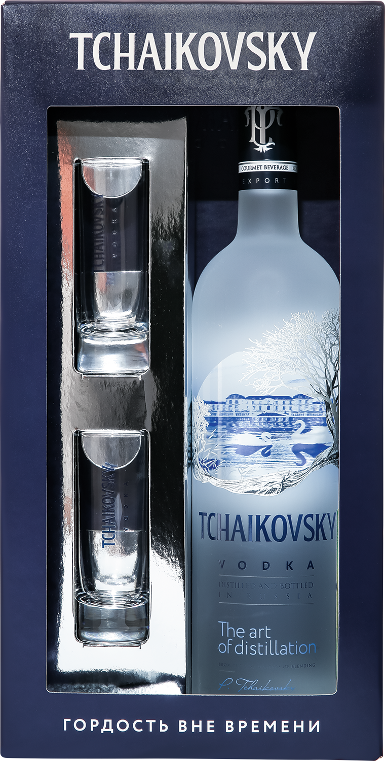 Чайковский в подарочной упаковке с двумя стопками 0.7 л