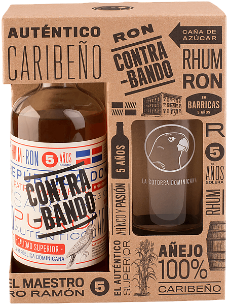 Contrabando 5 y.o. (gift box with a glass), 0.7л